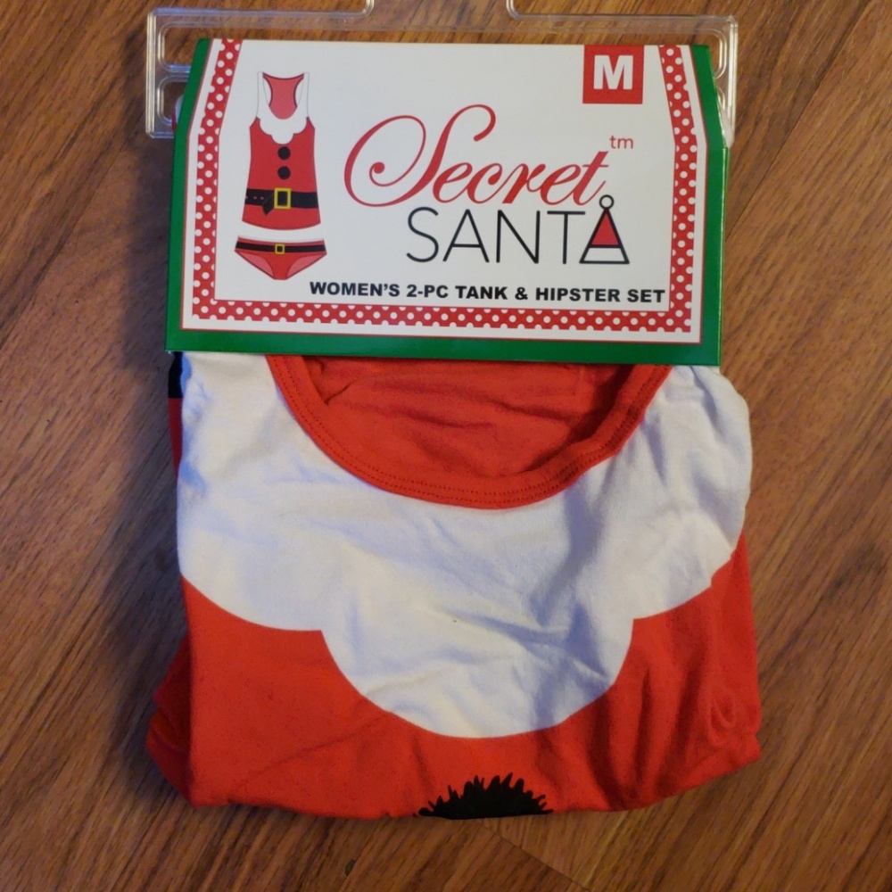Womens holiday Santa tank and panty set